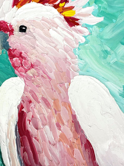 Pink Punk - Original Cockatoo Oil Painting by Cassie Holmes