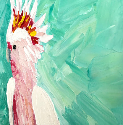 Pink Punk - Original Cockatoo Oil Painting by Cassie Holmes