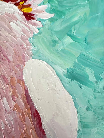 Pink Punk - Original Cockatoo Oil Painting by Cassie Holmes