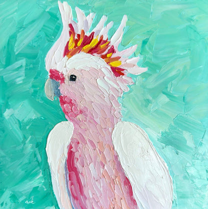 Pink Punk - Original Cockatoo Oil Painting by Cassie Holmes