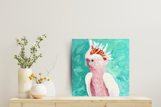 Pink Punk - Original Cockatoo Oil Painting by Cassie Holmes