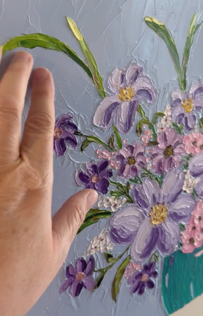 Floral Love – Textured Floral Oil Painting by Cassie Holmes