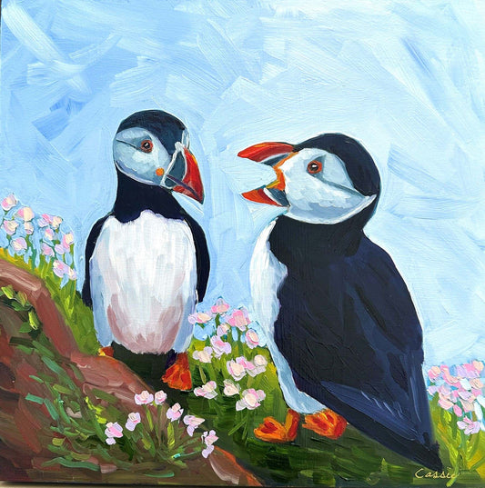 Puffin Memories – Original Oil Painting by Cassie Holmes