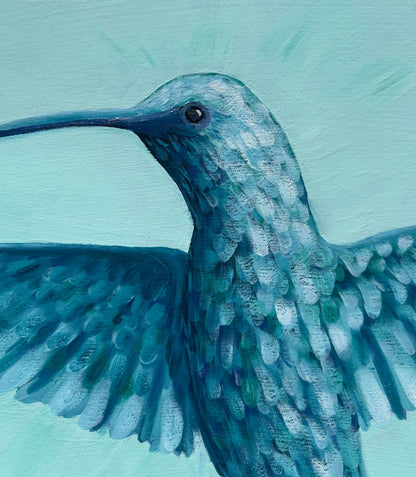 Quiet Wonder – Original Hummingbird Oil Painting by Cassie Holmes