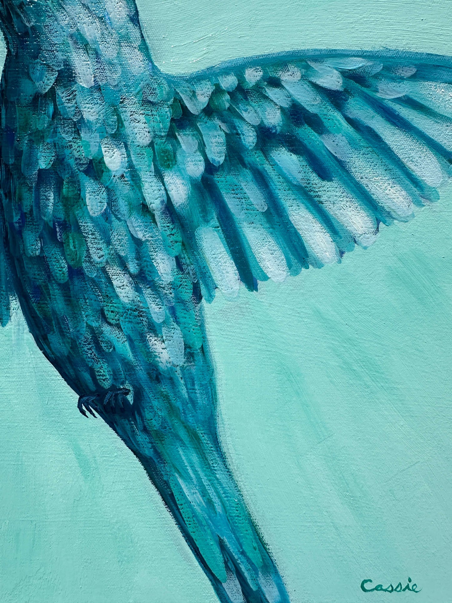 Quiet Wonder – Original Hummingbird Oil Painting by Cassie Holmes