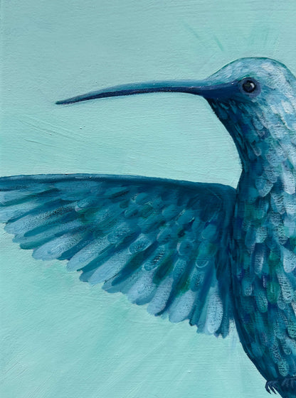 Quiet Wonder – Original Hummingbird Oil Painting by Cassie Holmes