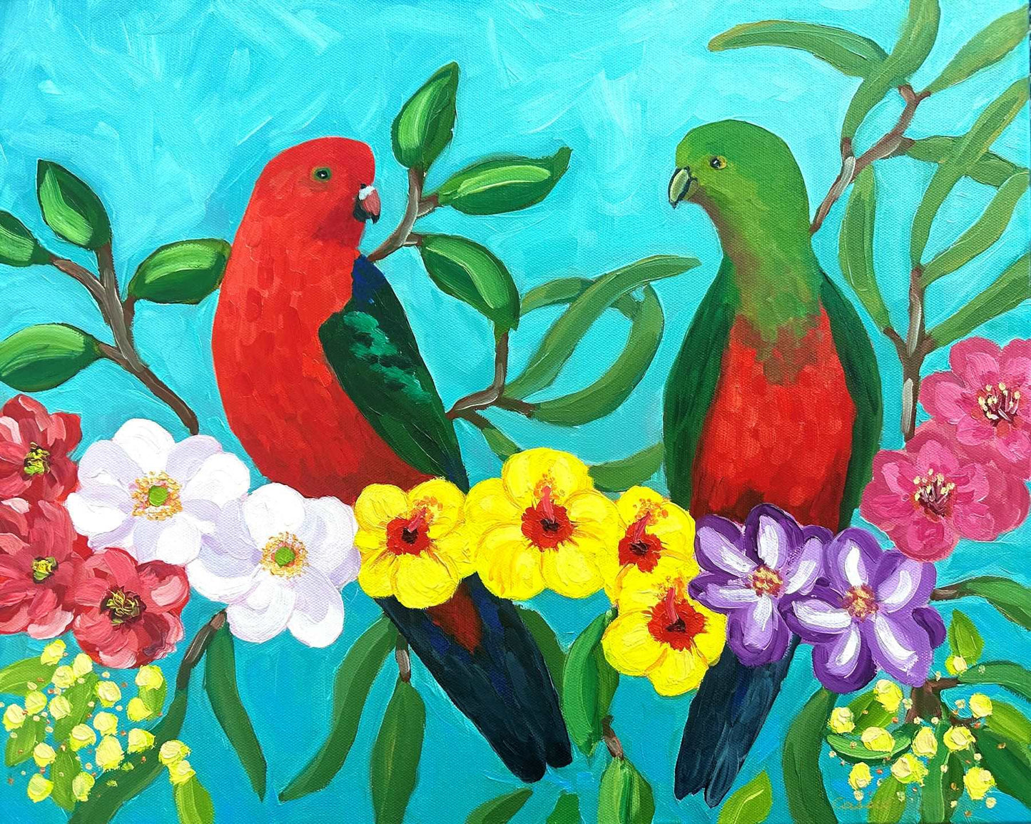 Royal Couple - Original Bird Oil Painting by Cassie Holmes