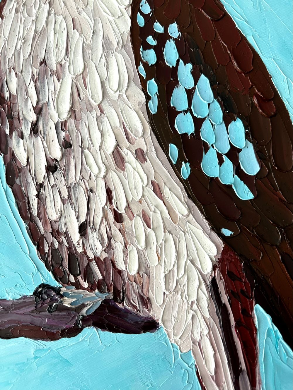 Ruffled Beauty – Original Kookaburra Oil Painting by Cassie Holmes