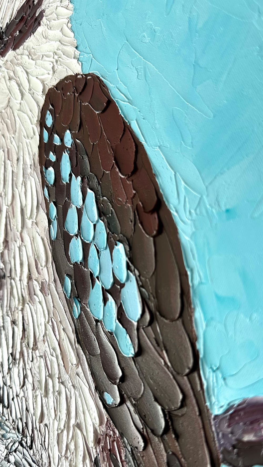 Ruffled Beauty – Original Kookaburra Oil Painting by Cassie Holmes