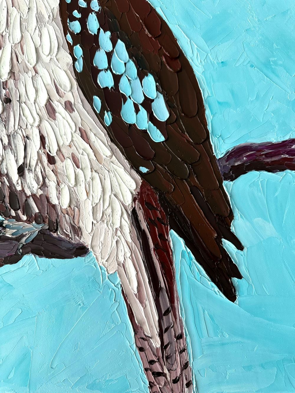 Ruffled Beauty – Original Kookaburra Oil Painting by Cassie Holmes