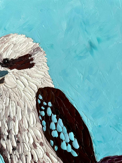 Ruffled Beauty – Original Kookaburra Oil Painting by Cassie Holmes