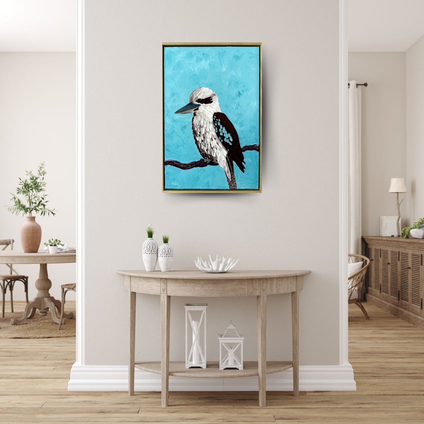 Ruffled Beauty – Original Kookaburra Oil Painting by Cassie Holmes
