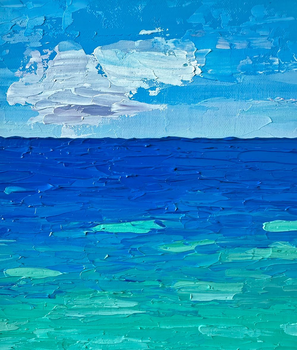 Sunday Morning Vibes – Original Ocean Oil Painting by Cassie Holmes