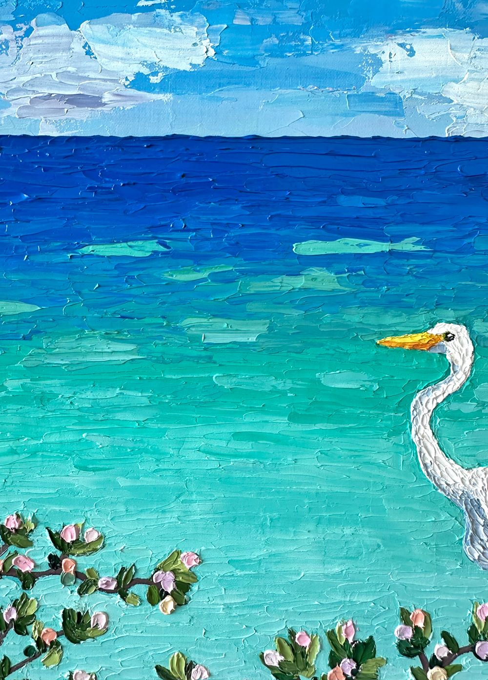 Sunday Morning Vibes – Original Ocean Oil Painting by Cassie Holmes