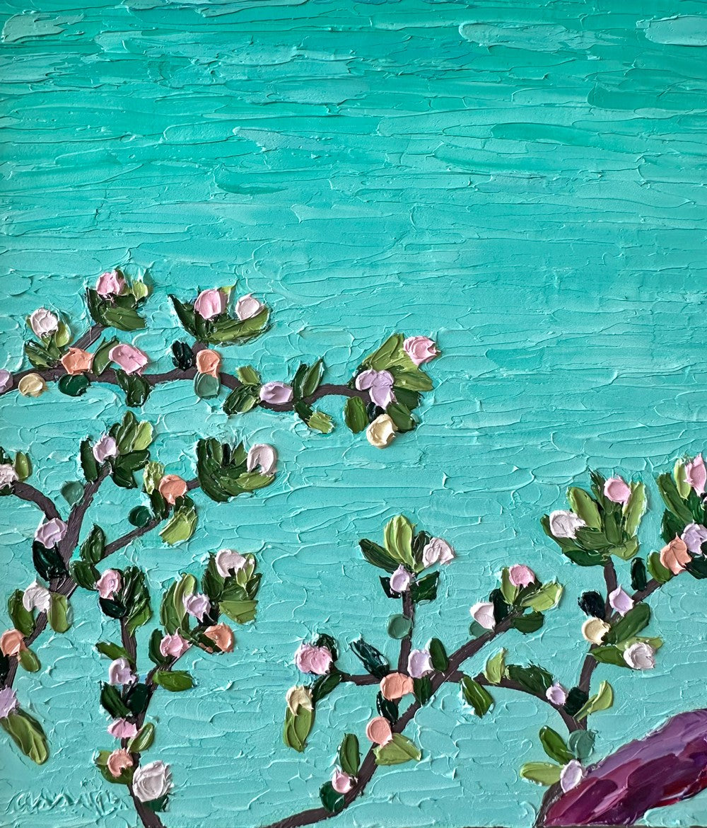 Sunday Morning Vibes – Original Ocean Oil Painting by Cassie Holmes