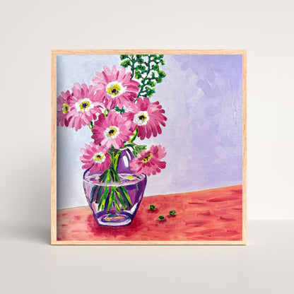 Sweet Pink – Floral Still Life Oil Painting by Cassie Holmes