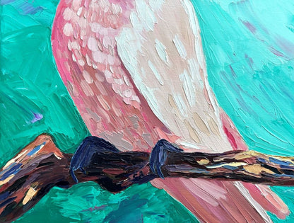 The Major – Original Pink Cockatoo Oil Painting by Cassie Holmes