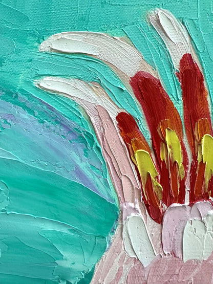 The Major – Original Pink Cockatoo Oil Painting by Cassie Holmes