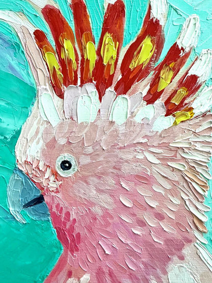 The Major – Original Pink Cockatoo Oil Painting by Cassie Holmes