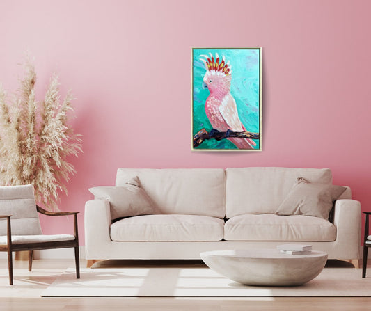 The Major – Original Pink Cockatoo Oil Painting by Cassie Holmes