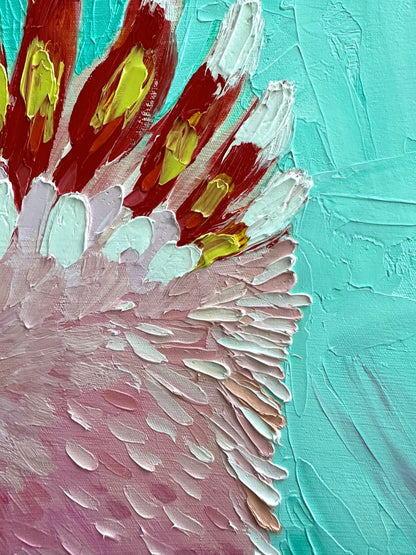 The Major – Original Pink Cockatoo Oil Painting by Cassie Holmes