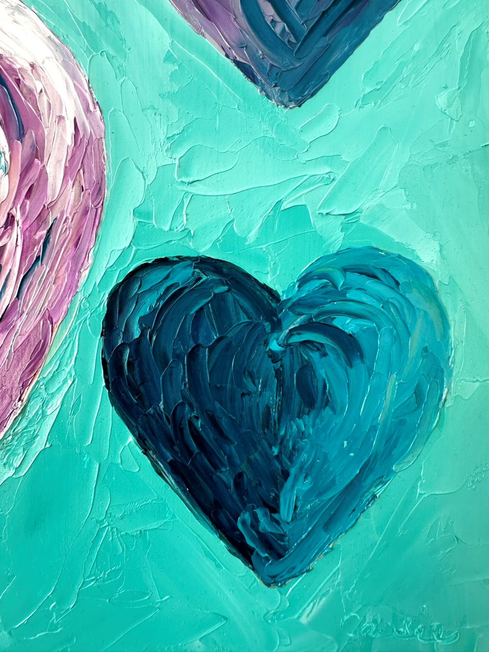 Travelling Hearts – Colourful Oil Painting by Cassie Holmes