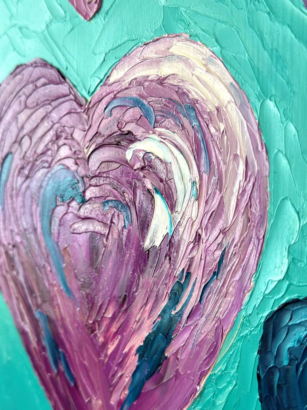 Travelling Hearts – Colourful Oil Painting by Cassie Holmes