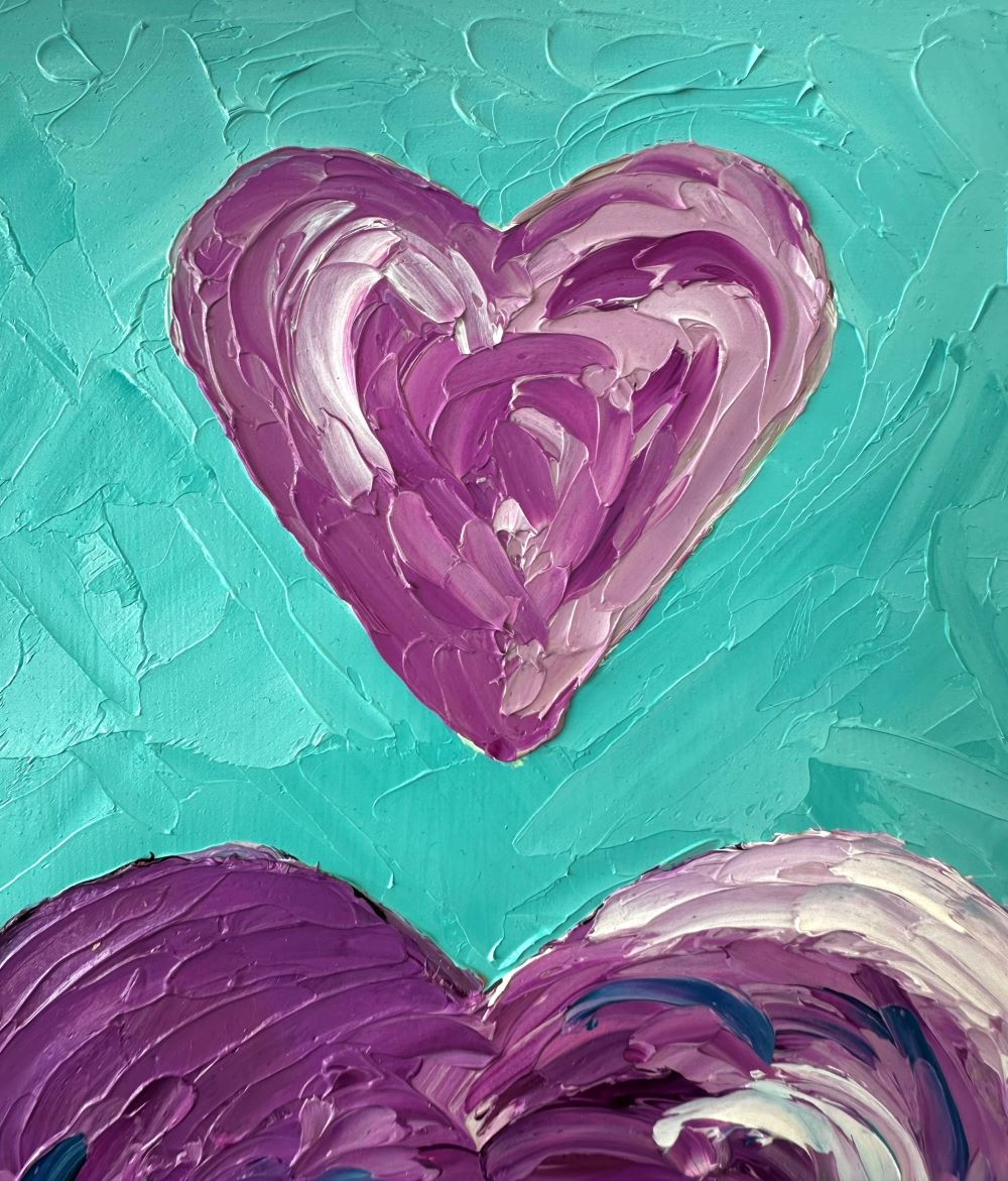 Travelling Hearts – Colourful Oil Painting by Cassie Holmes