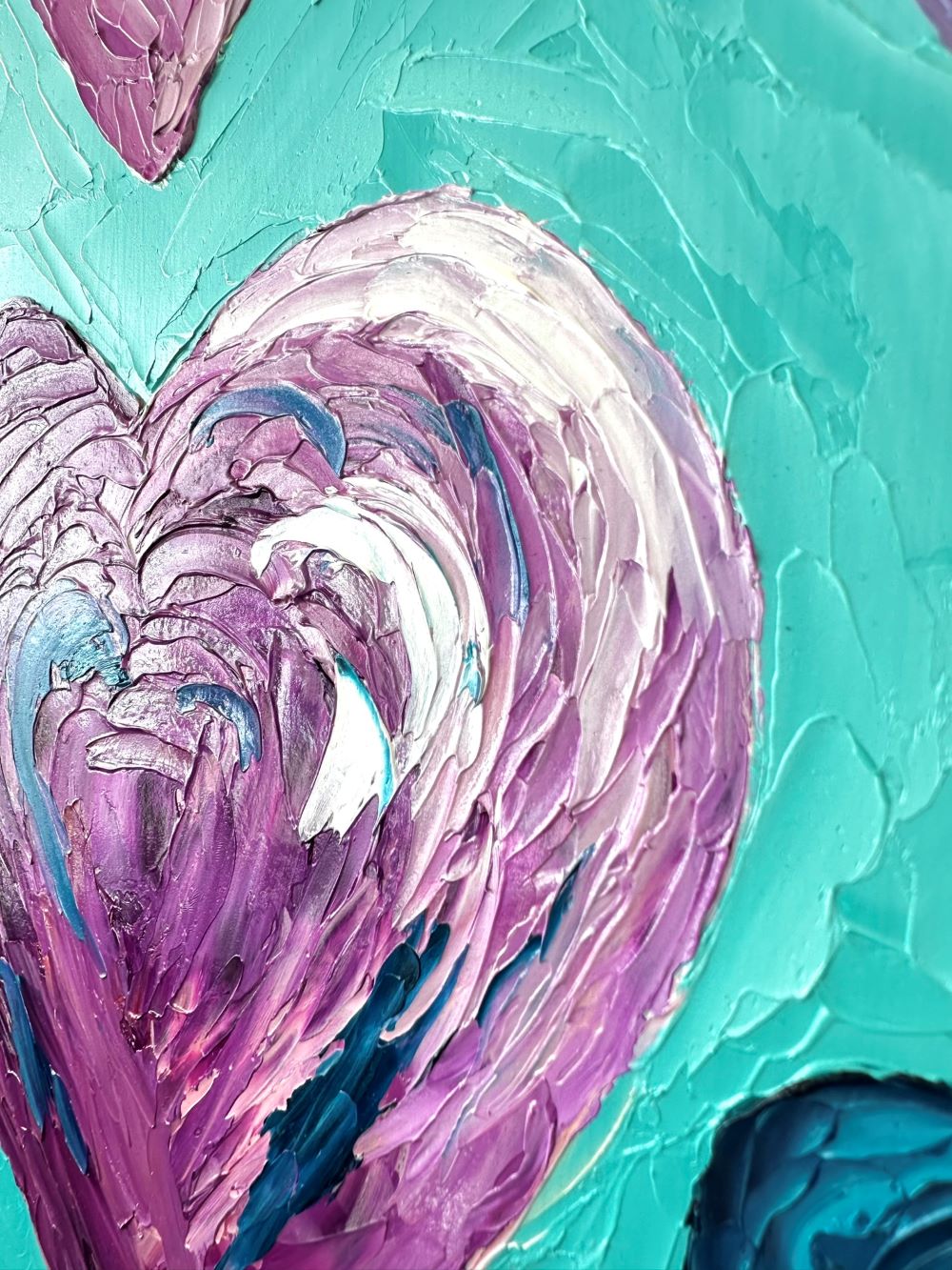 Travelling Hearts – Colourful Oil Painting by Cassie Holmes