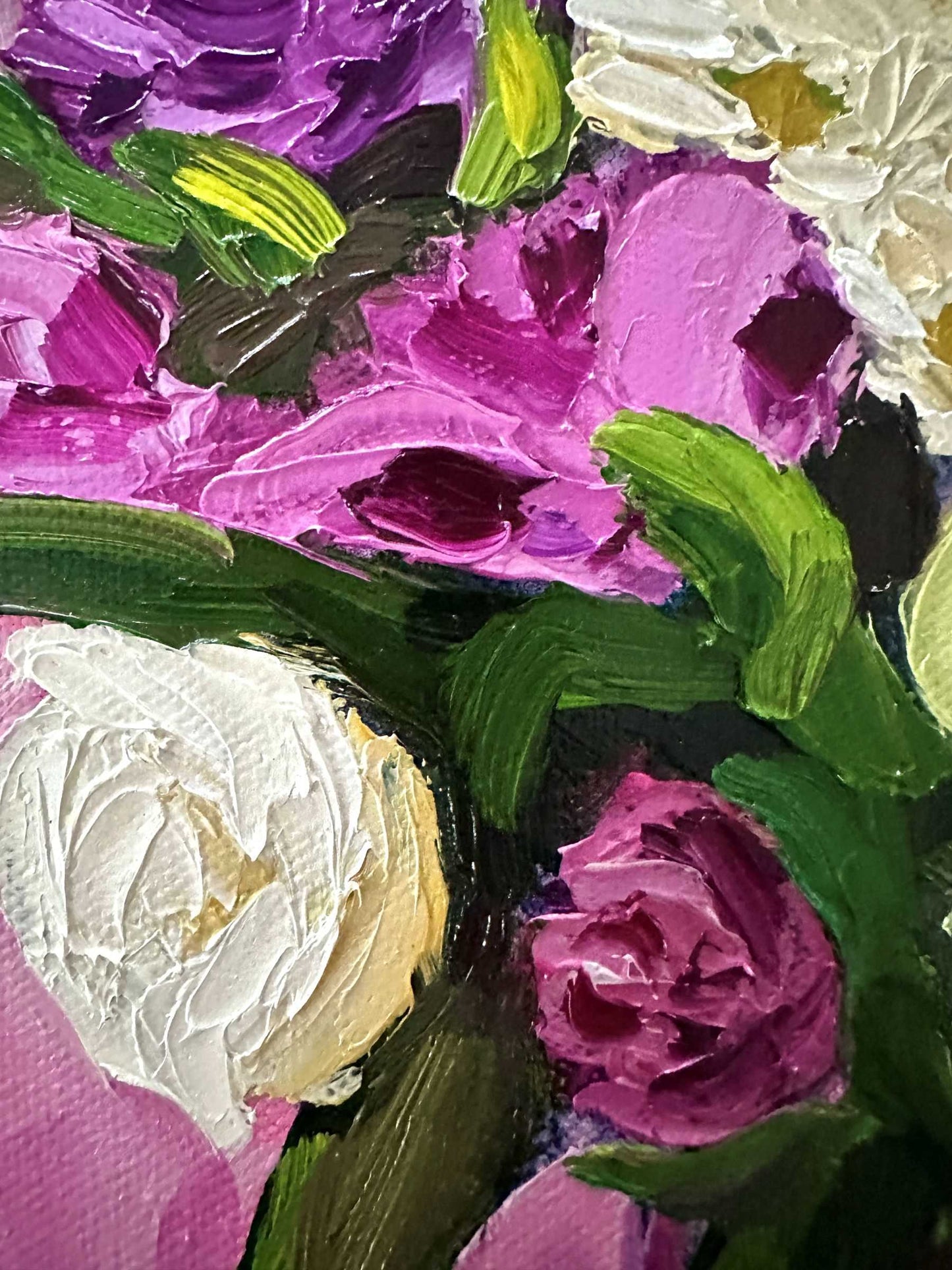 Whispers of Love – Textured Floral Oil Painting by Cassie Holmes