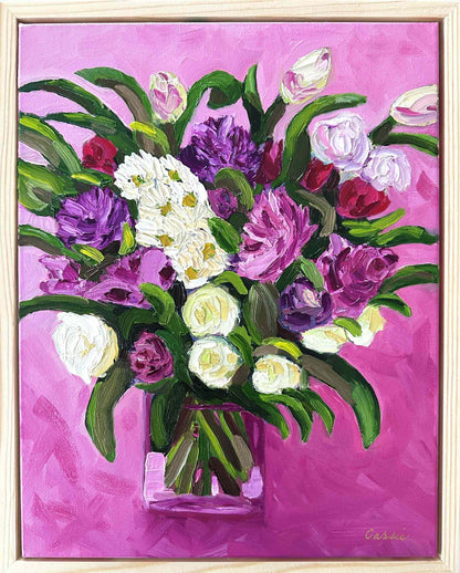 Whispers of Love – Textured Floral Oil Painting by Cassie Holmes