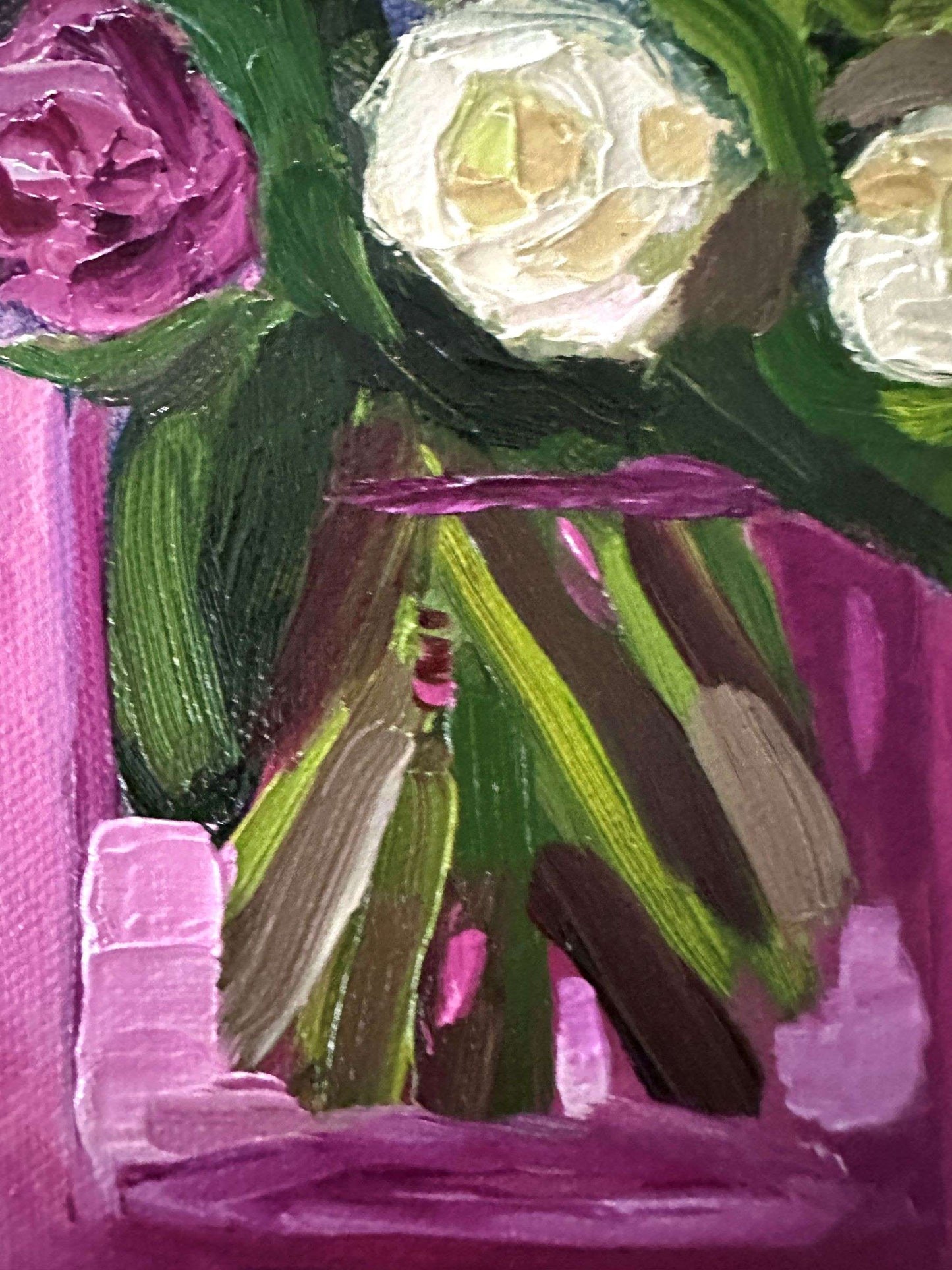 Whispers of Love – Textured Floral Oil Painting by Cassie Holmes